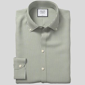 Button-Down Collar Non-Iron Check Shirt - Olive